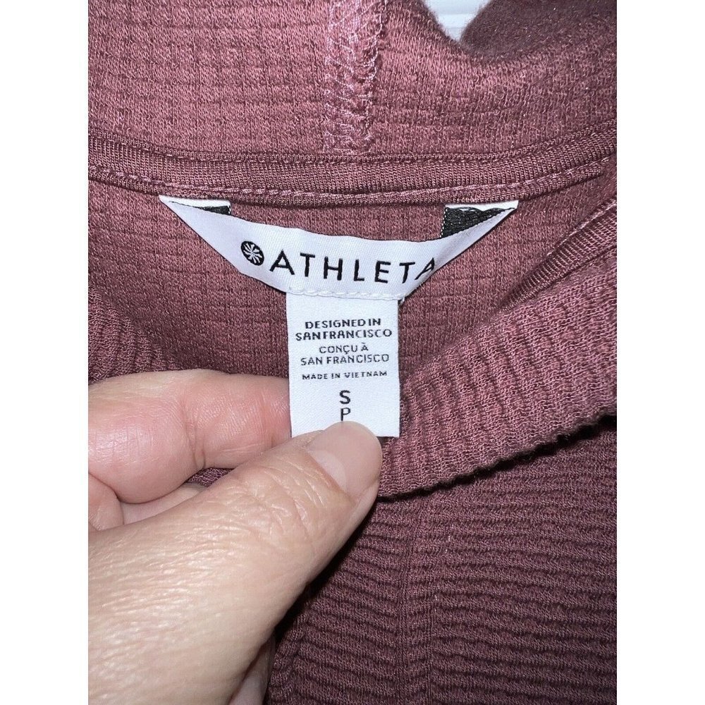 ATHLETA Coaster Luxe Waffle Hoodie Oversized With Pockets Tawny Rose - Picture 10 of 12